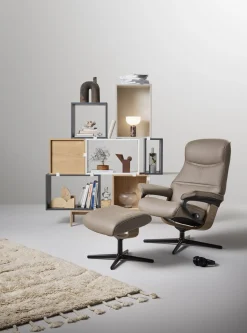 Relaxfauteuils-Stressless Philip M Relaxfauteuil + Hocker Greige