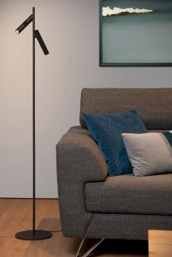 Moderne Vloerlampen|Vloerlampen-Lucide Philon Vloerlamp Zwart