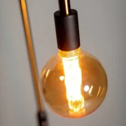 Industriële Vloerlampen|Vloerlampen-Eijerkamp Collectie Pike Vloerlamp Zwart, Messing