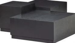 Houten Bijzettafels-WOOOD Pim Set van 3 Bijzettafels Black