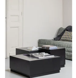 Houten Bijzettafels-WOOOD Pim Set van 3 Bijzettafels Black