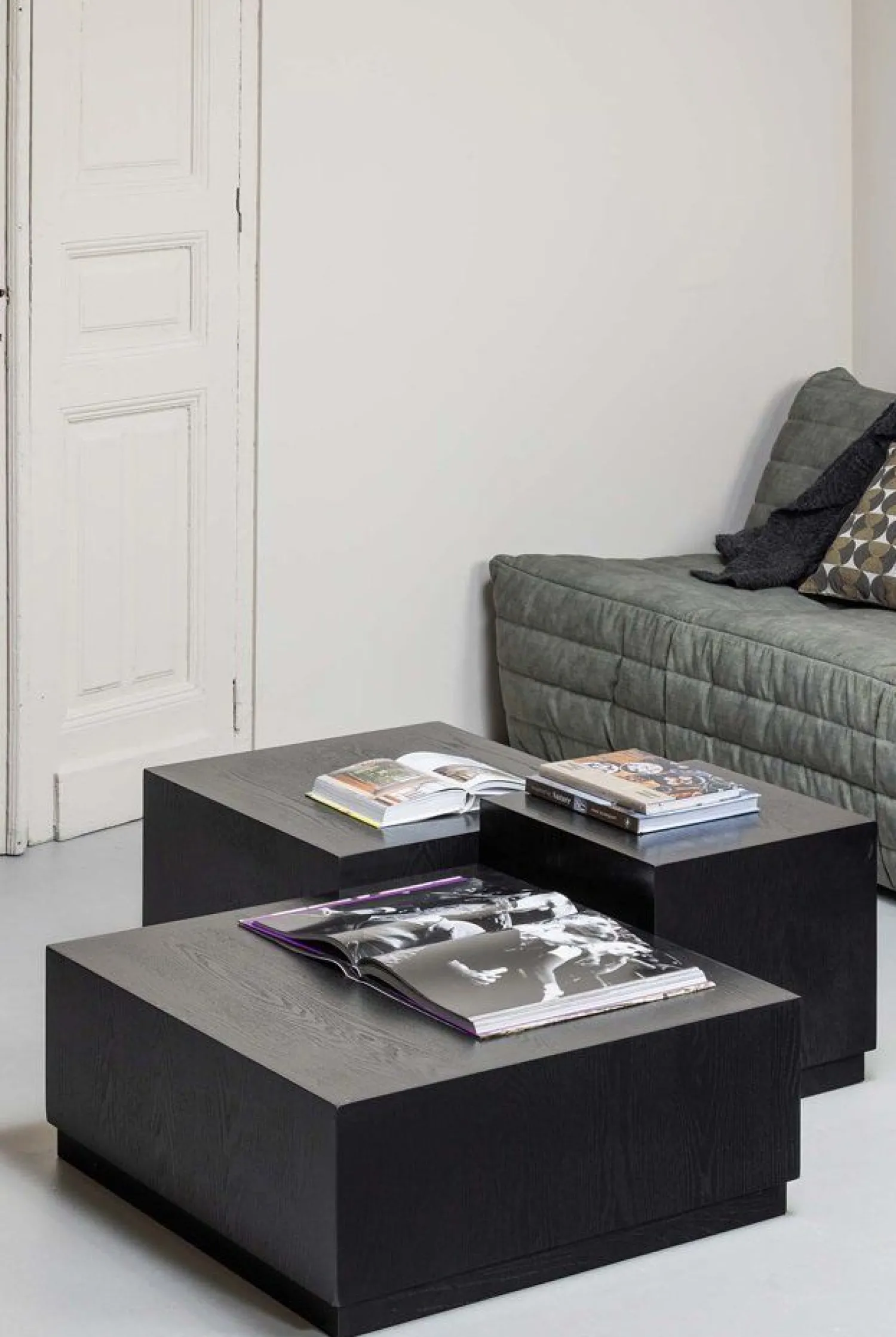Houten Bijzettafels-WOOOD Pim Set van 3 Bijzettafels Black