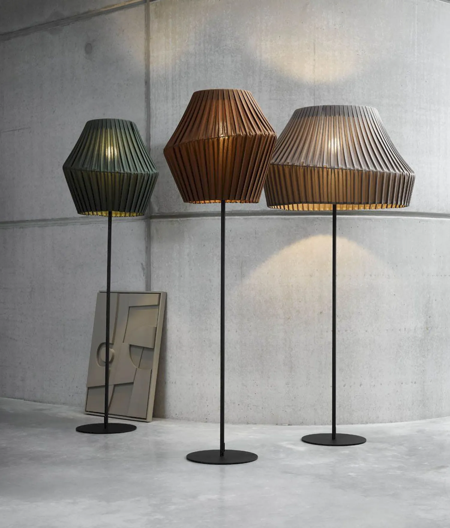 Design Vloerlampen|Vloerlampen-Hollands Licht Pleat 50 Vloerlamp Deep Green