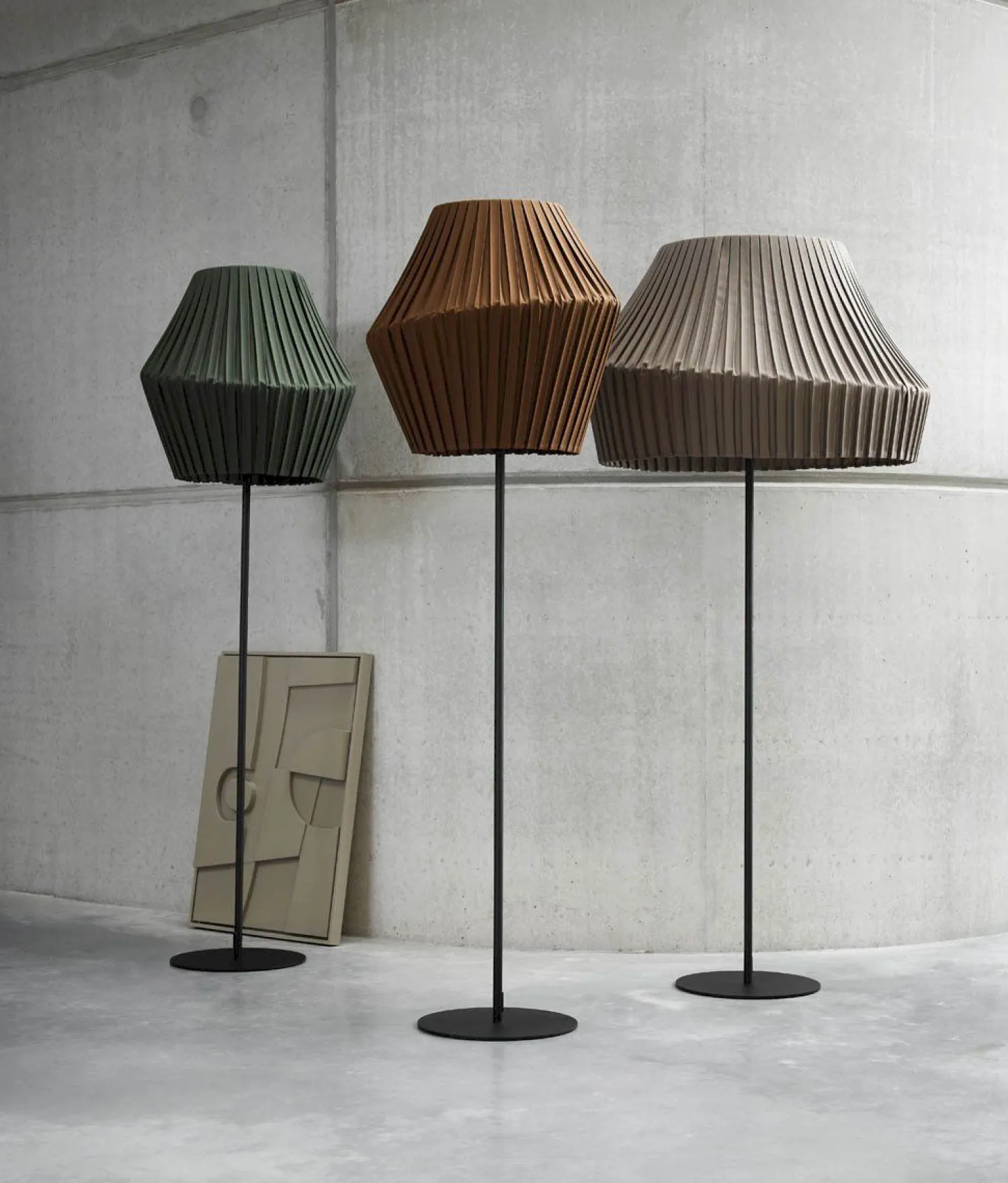 Design Vloerlampen|Vloerlampen-Hollands Licht Pleat 50 Vloerlamp Deep Green