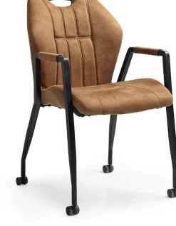 Eetkamerstoelen Met Wieltjes|Eetkamerstoelen Met Armleuning-Feelings Wonen Point Eetkamerstoel Cognac