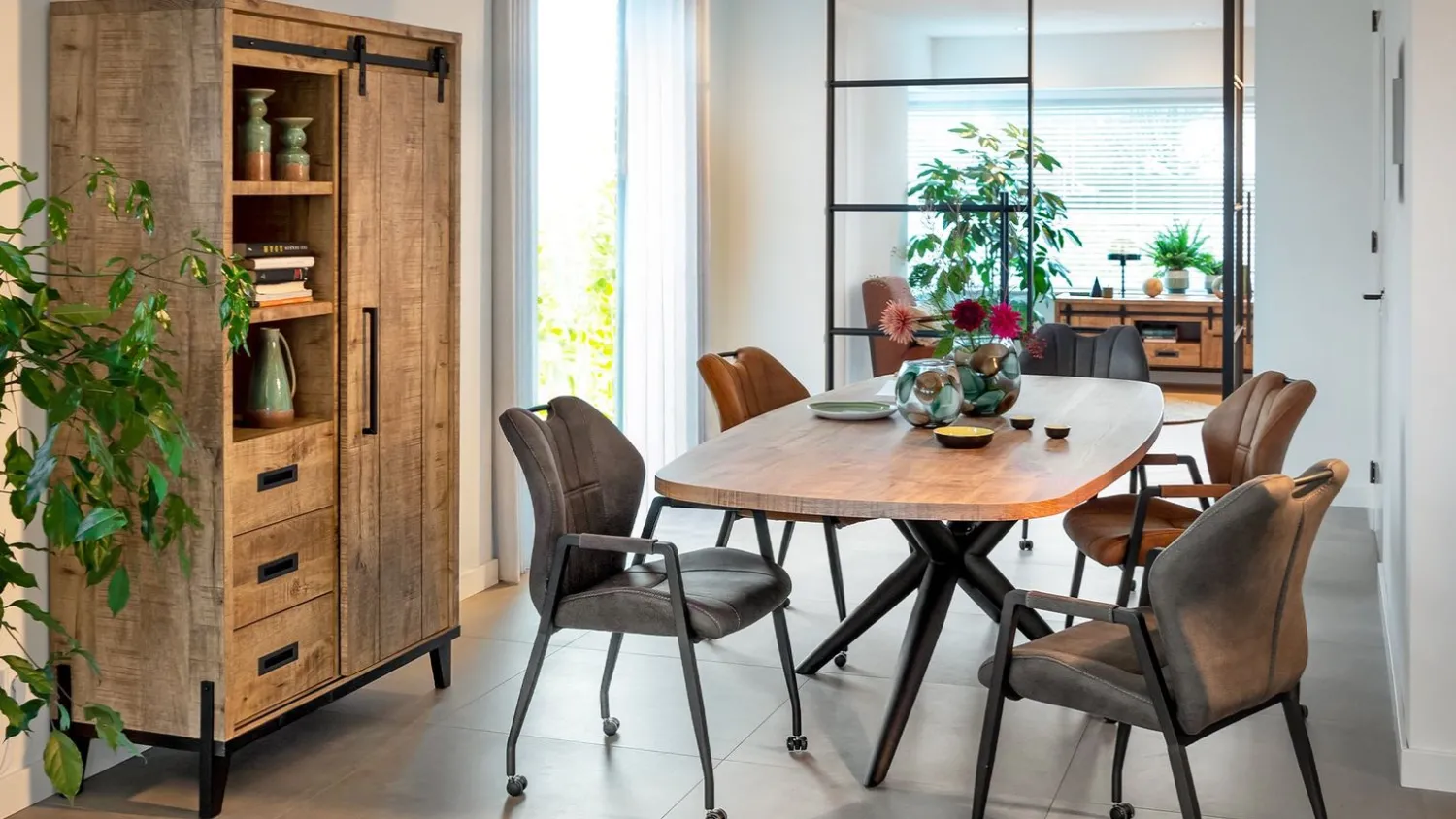 Eetkamerstoelen Met Wieltjes|Eetkamerstoelen Met Armleuning-Feelings Wonen Point Eetkamerstoel Antraciet