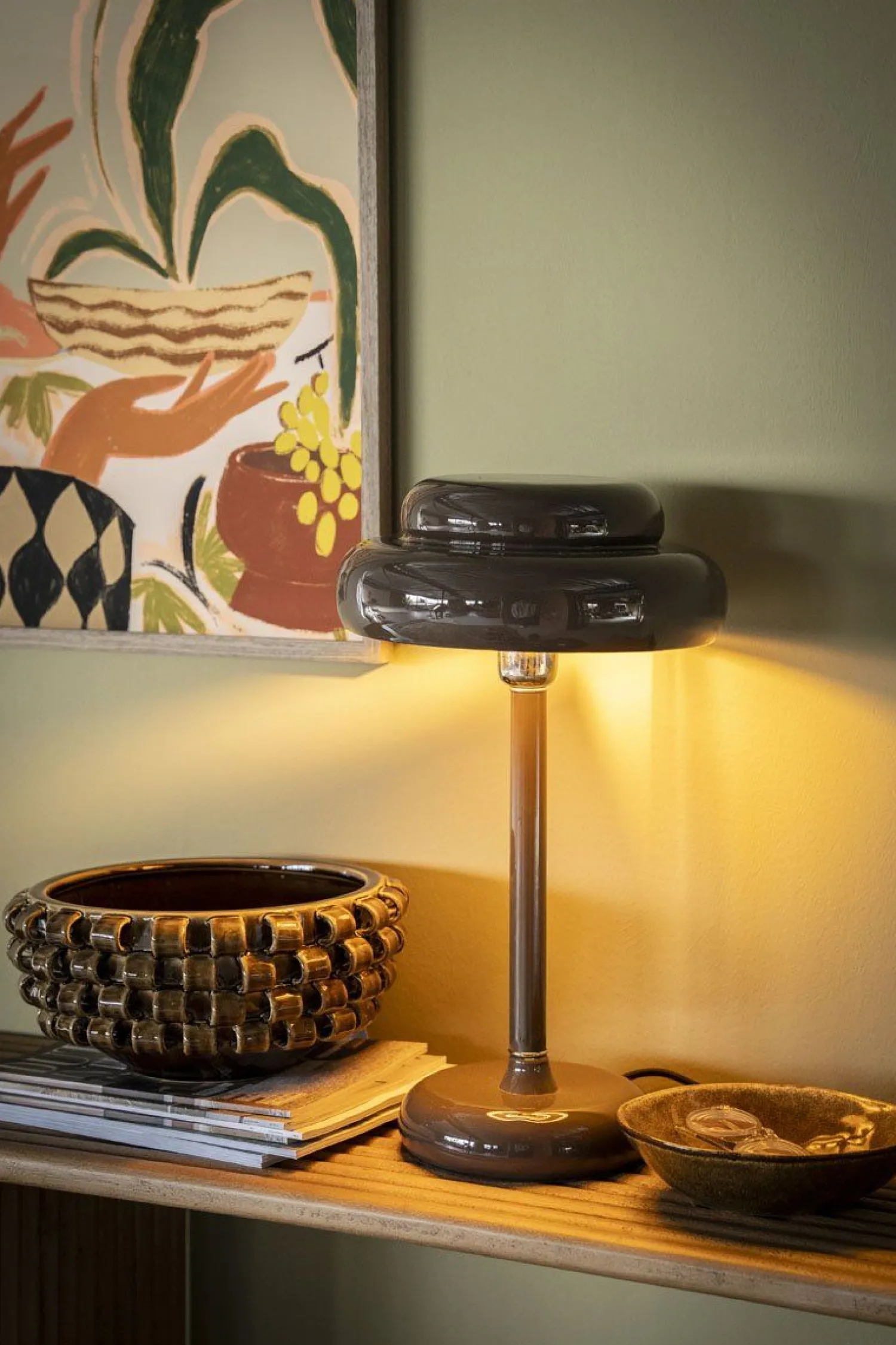 Design Tafellampen|Tafellampen-By Boo Pomm Tafellamp Donker Bruin