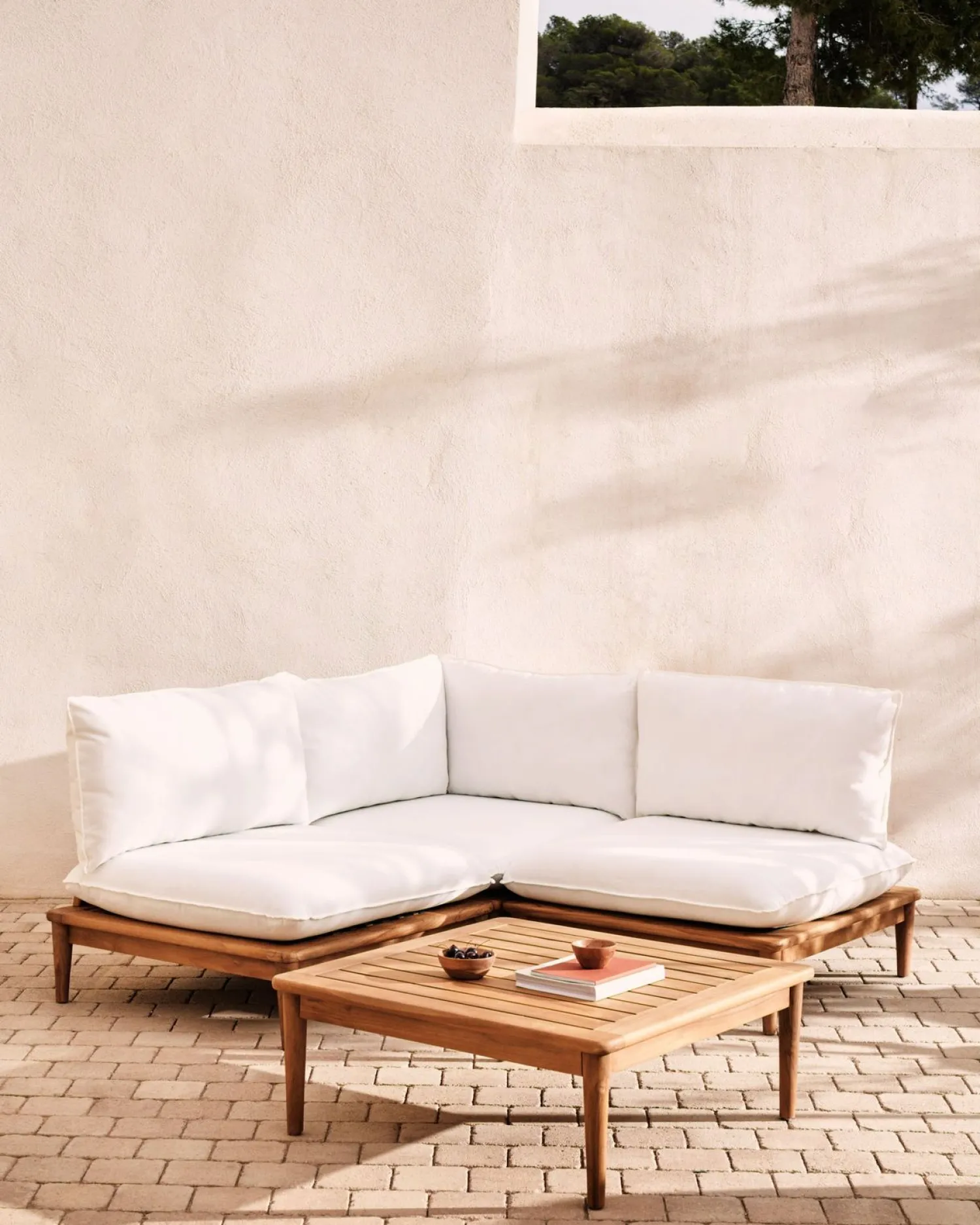Loungesets-Kave Home Portitxol Loungeset Wit, Bruin