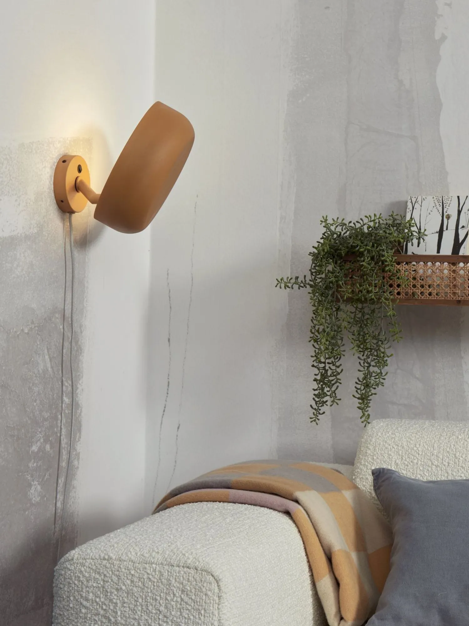Wandlampen|Wandlampen-It's about RoMi Porto Wandlamp Mustard