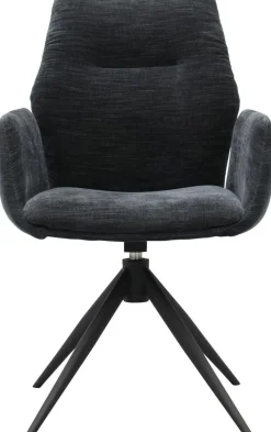 Draaibare Eetkamerstoelen|Eetkamerstoelen Met Armleuning-Trendhopper Pula Eetkamerstoel Black