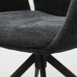 Draaibare Eetkamerstoelen|Eetkamerstoelen Met Armleuning-Trendhopper Pula Eetkamerstoel Black