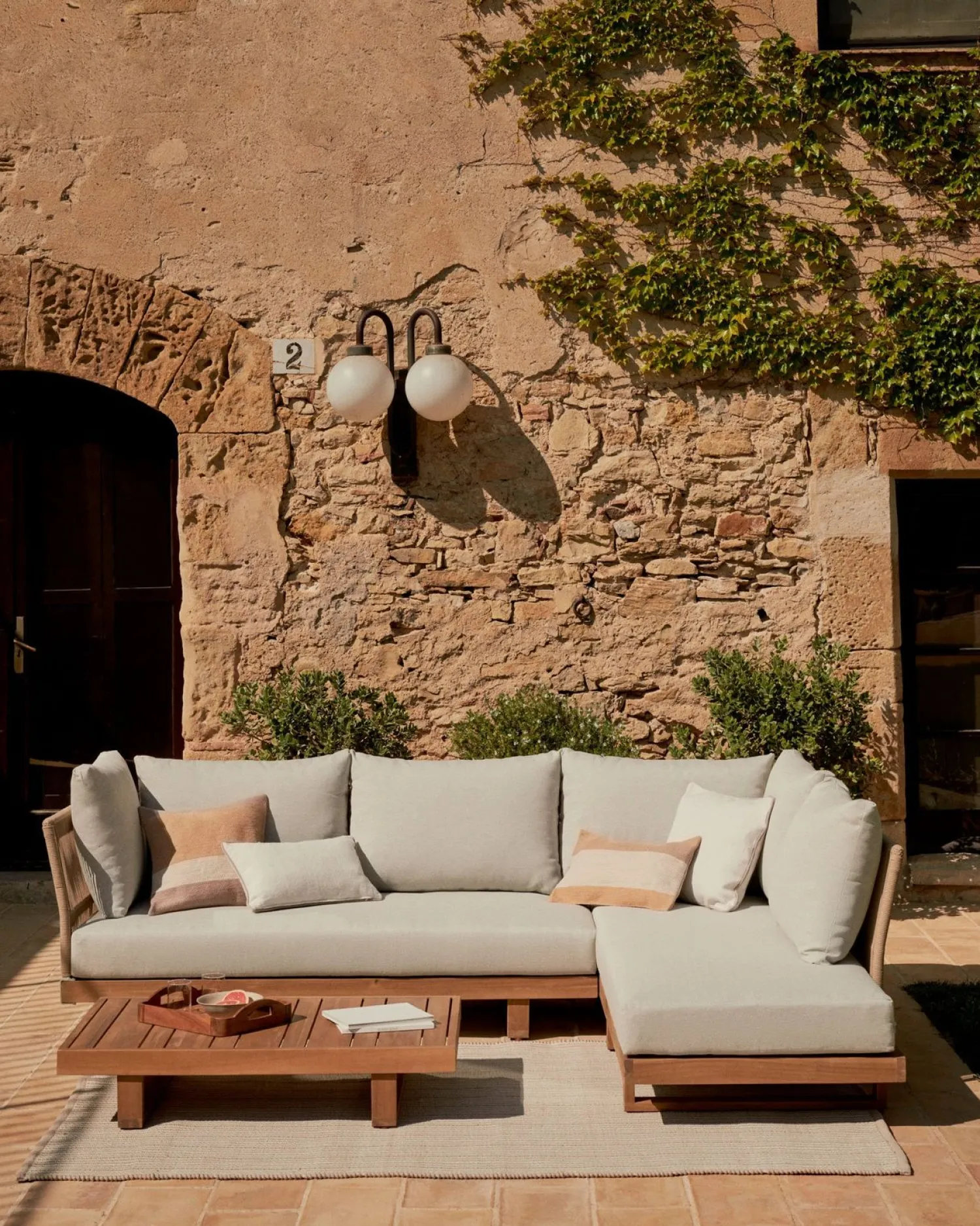 Loungesets-Kave Home Raco Loungeset Bruin, Grijs