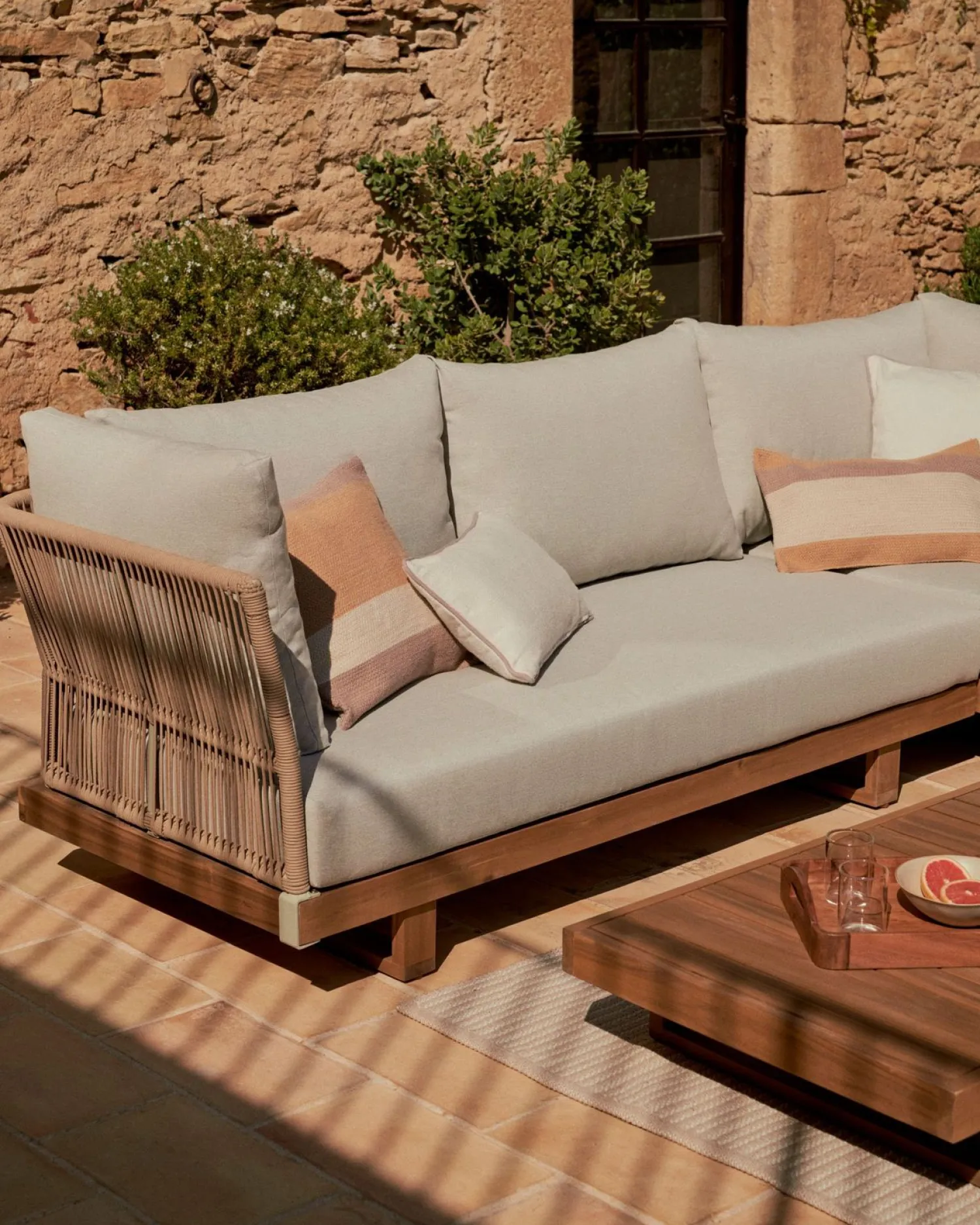 Loungesets-Kave Home Raco Loungeset Bruin, Grijs