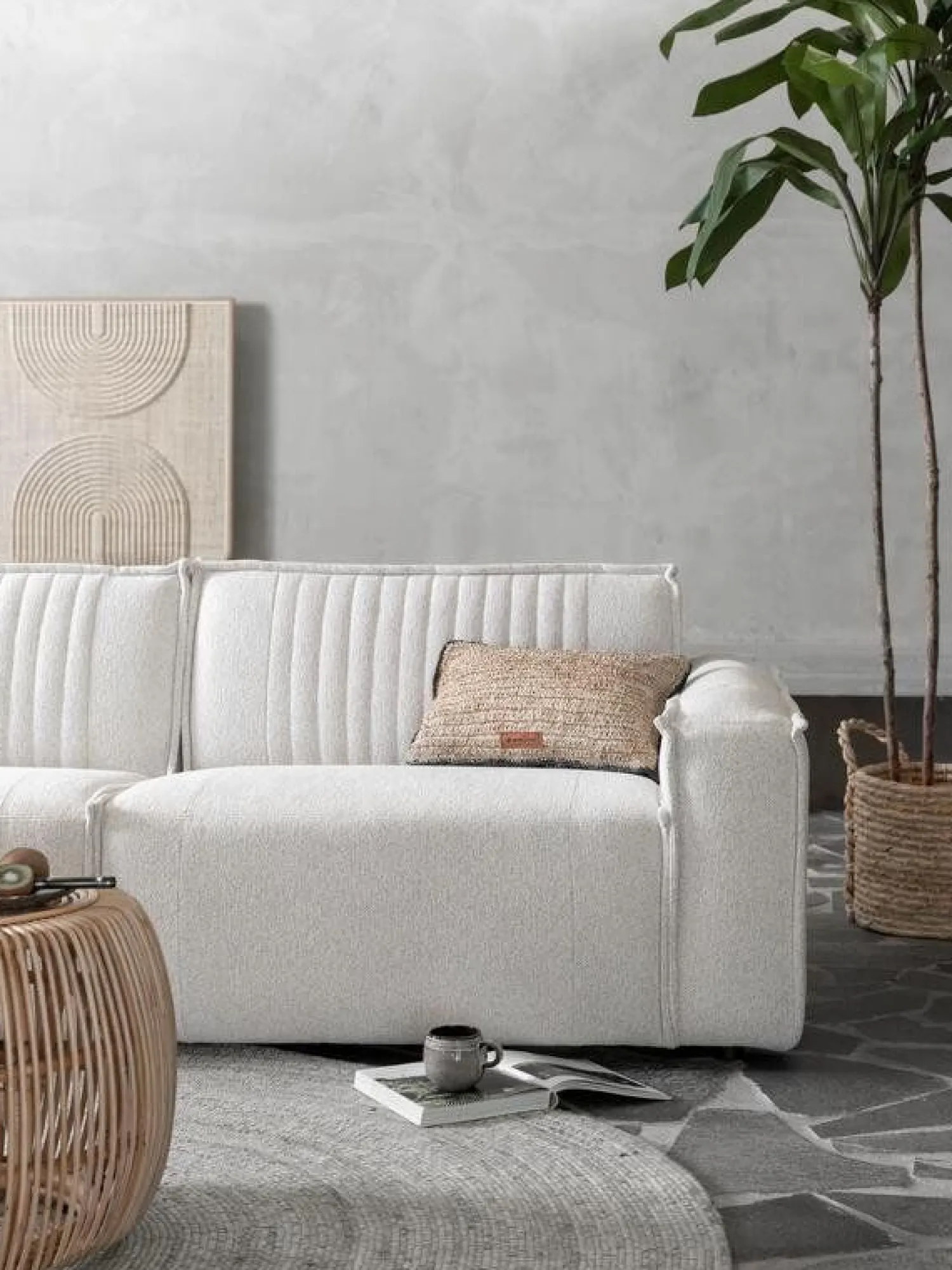 Elementenbanken-MUST Living Rally 1-zits met arm rechts Elementenbank Beige