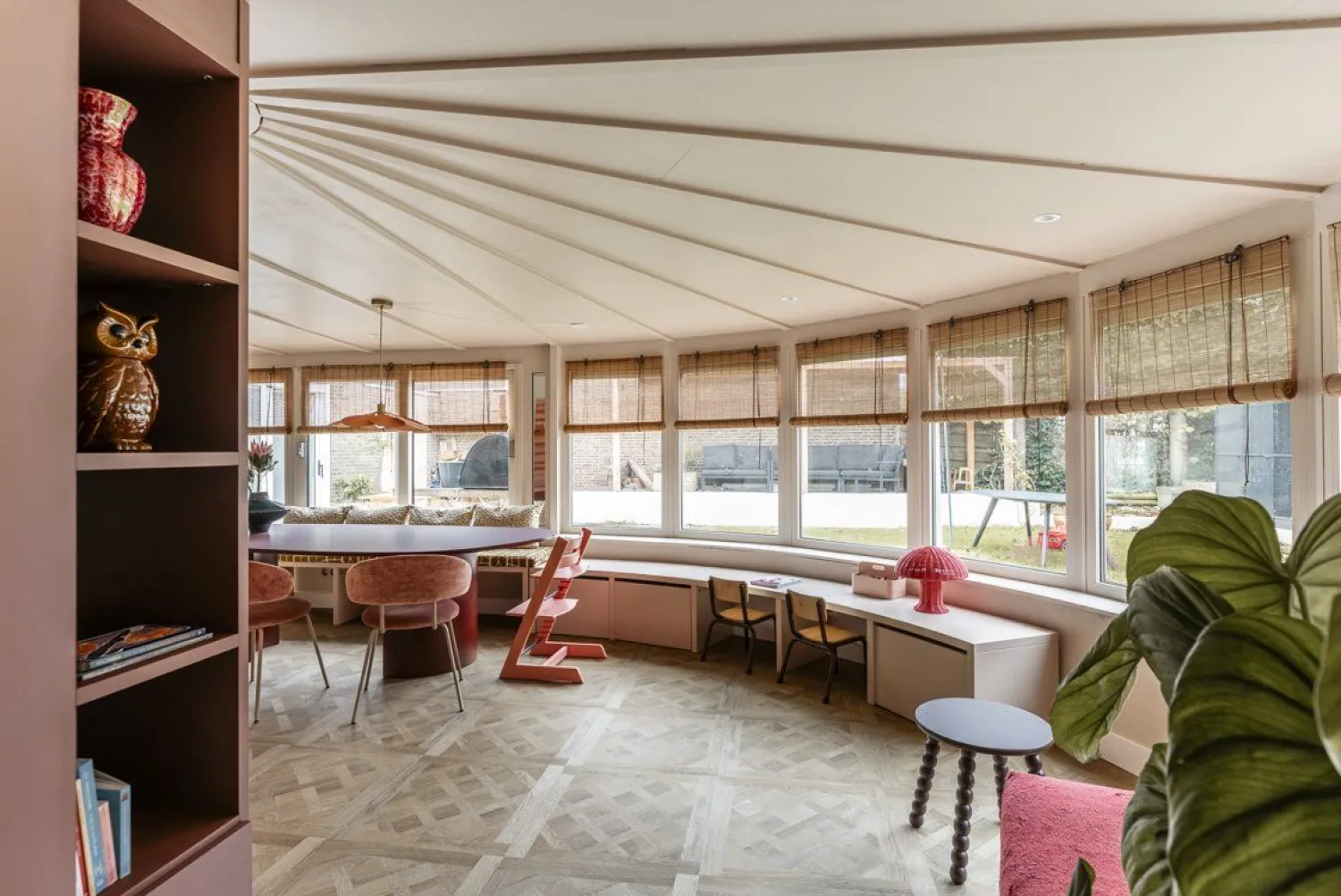 Tafellampen|Tafellampen-HKLIVING Rattan Tafellamp Roze