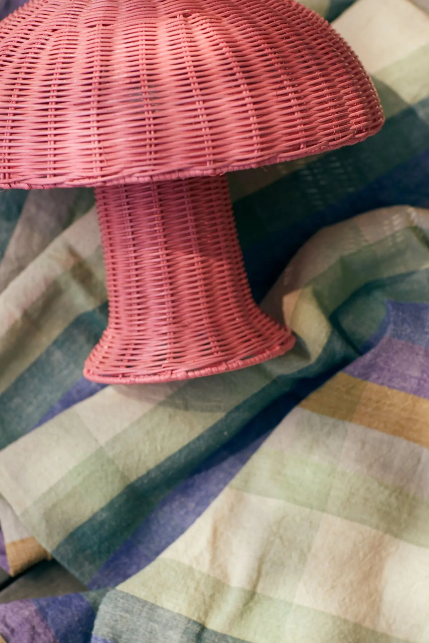 Tafellampen|Tafellampen-HKLIVING Rattan Tafellamp Roze