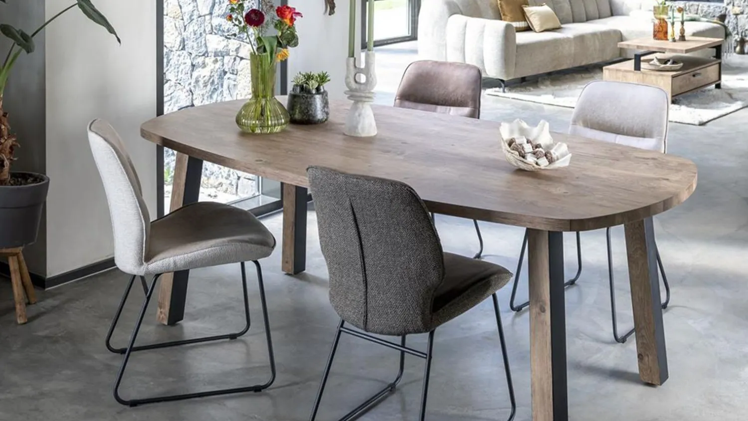Eetkamerstoelen Zonder Armleuning-Henders en Hazel Ravi Eetkamerstoel Beige