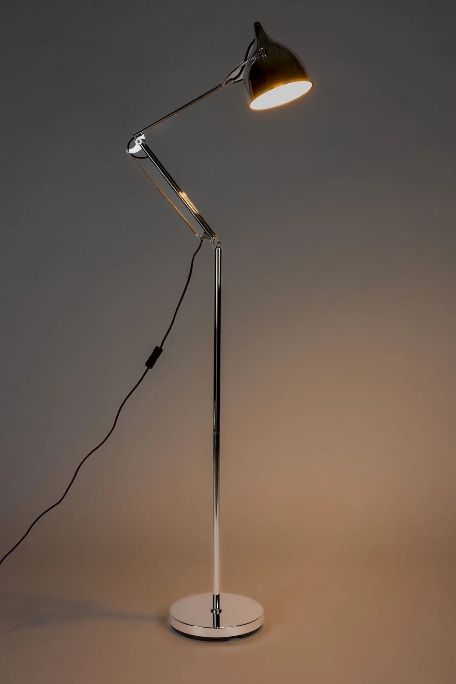 Moderne Vloerlampen|Vloerlampen-Zuiver Reader Vloerlamp Zilver