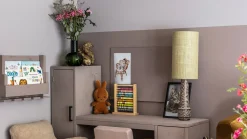 Tafellampen|Tafellampen-HKLIVING Retro Lampenvoet Brown, White