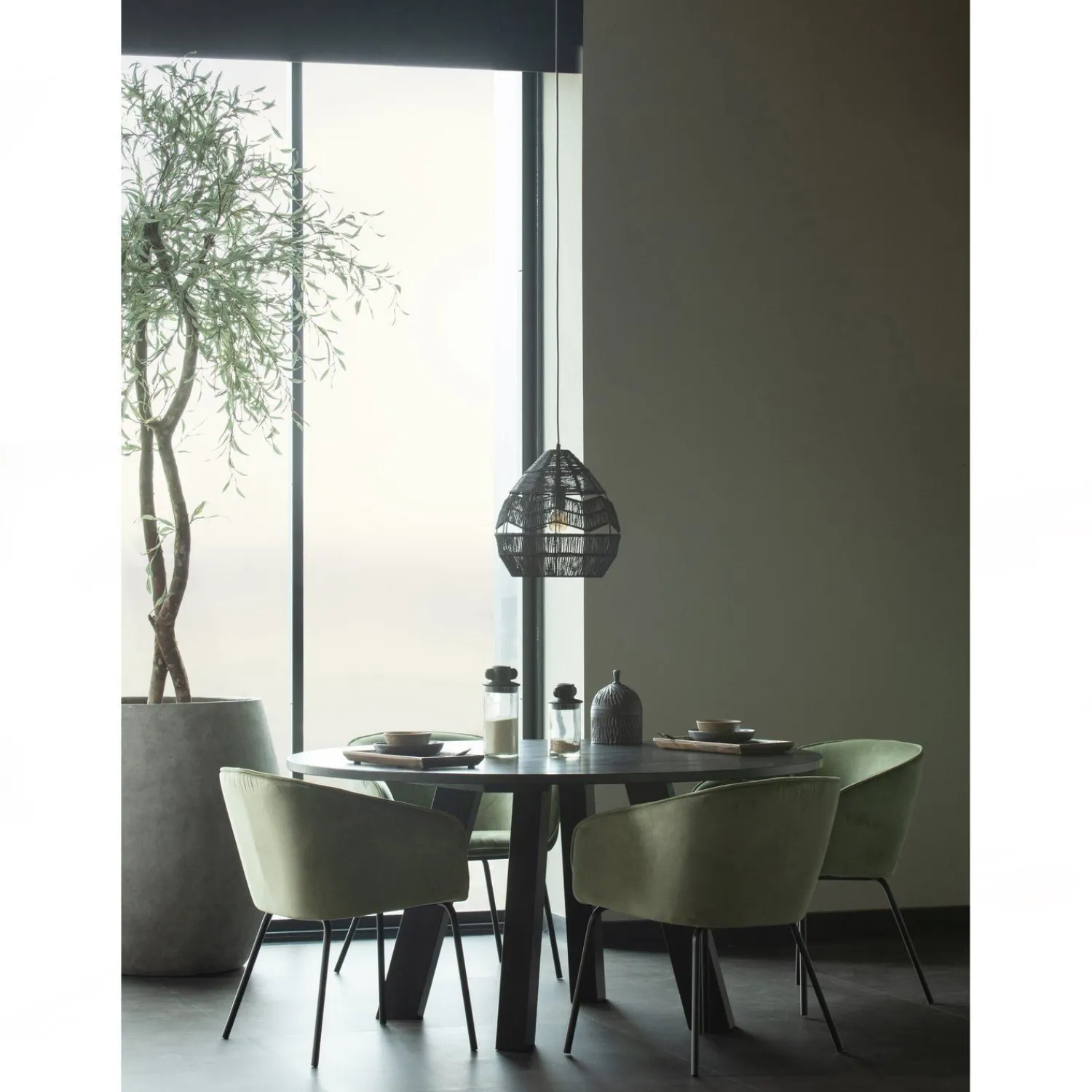 Houten Eettafels|Ronde Eettafels-WOOOD Rhonda XL Eettafel Blacknight