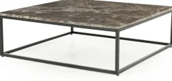 Marmeren Salontafels|Vierkante Salontafels-Eleonora Rico Vierkant Salontafel Zwart, Bruin
