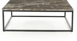 Marmeren Salontafels|Vierkante Salontafels-Eleonora Rico Vierkant Salontafel Zwart, Bruin