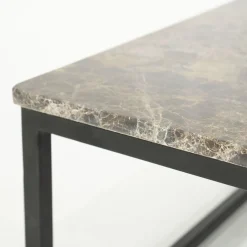 Marmeren Salontafels|Vierkante Salontafels-Eleonora Rico Vierkant Salontafel Zwart, Bruin
