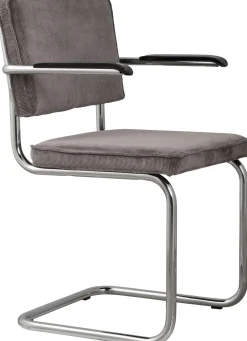 Eetkamerstoelen Met Armleuning-Zuiver Ridge Rib (set van 2) Armstoel Grey