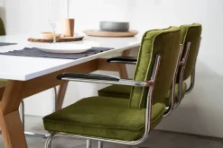 Eetkamerstoelen Met Armleuning-Zuiver Ridge Rib (set van 2) Armstoel Grey