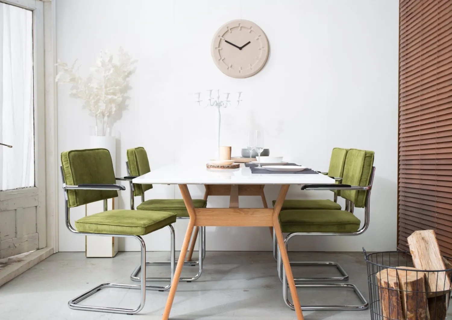 Eetkamerstoelen Met Armleuning-Zuiver Ridge Rib (set van 2) Armstoel Grey