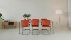 Eetkamerstoelen Zonder Armleuning-Zuiver Ridge Rib (set van 2) Eetkamerstoel Orange