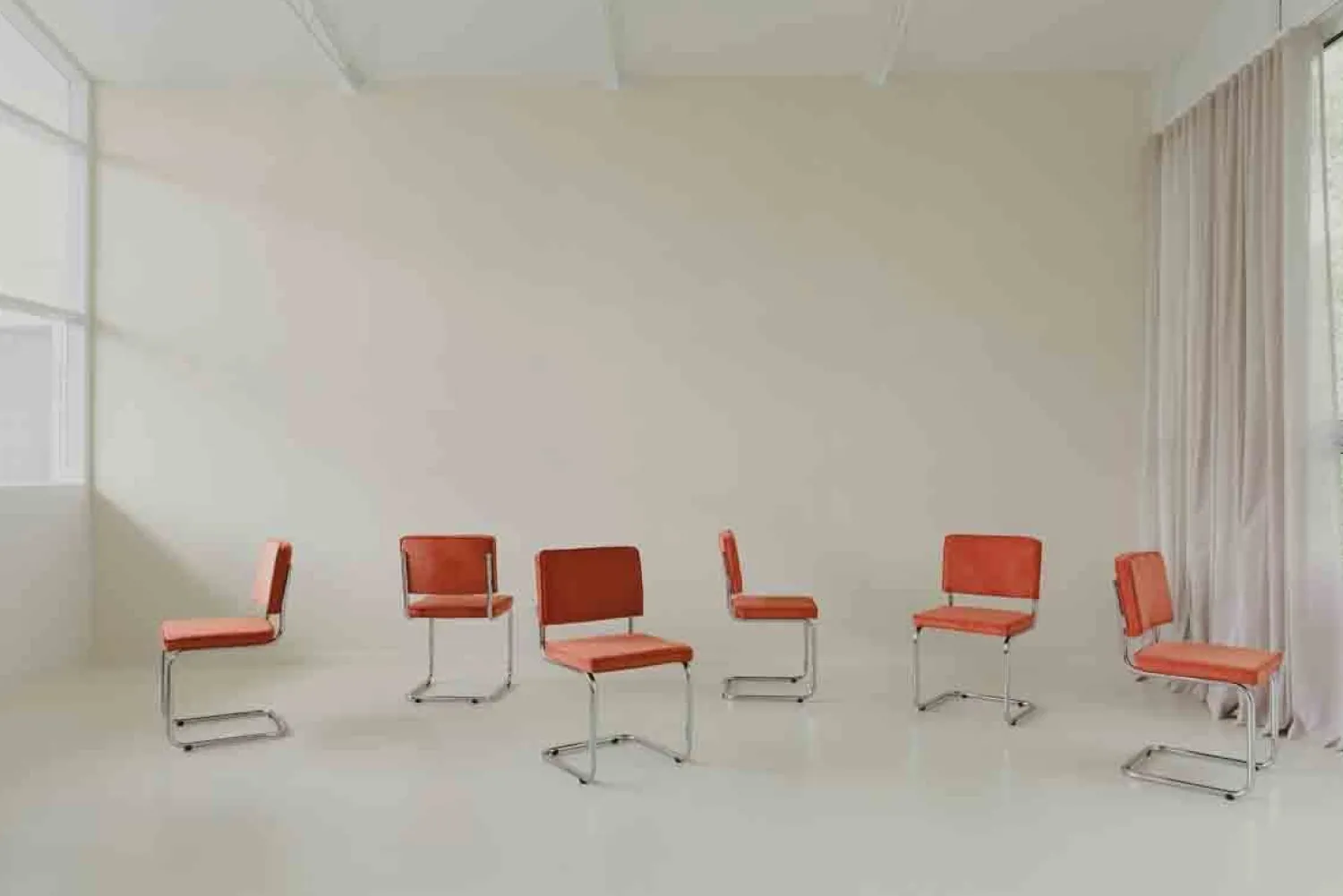 Eetkamerstoelen Zonder Armleuning-Zuiver Ridge Rib (set van 2) Eetkamerstoel Orange