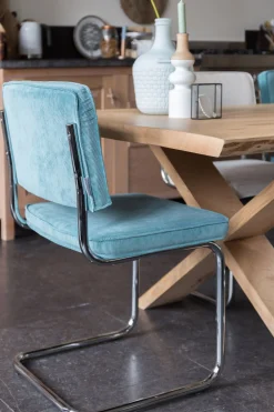 Eetkamerstoelen Zonder Armleuning-Zuiver Ridge Rib (set van 2) Eetkamerstoel Blue