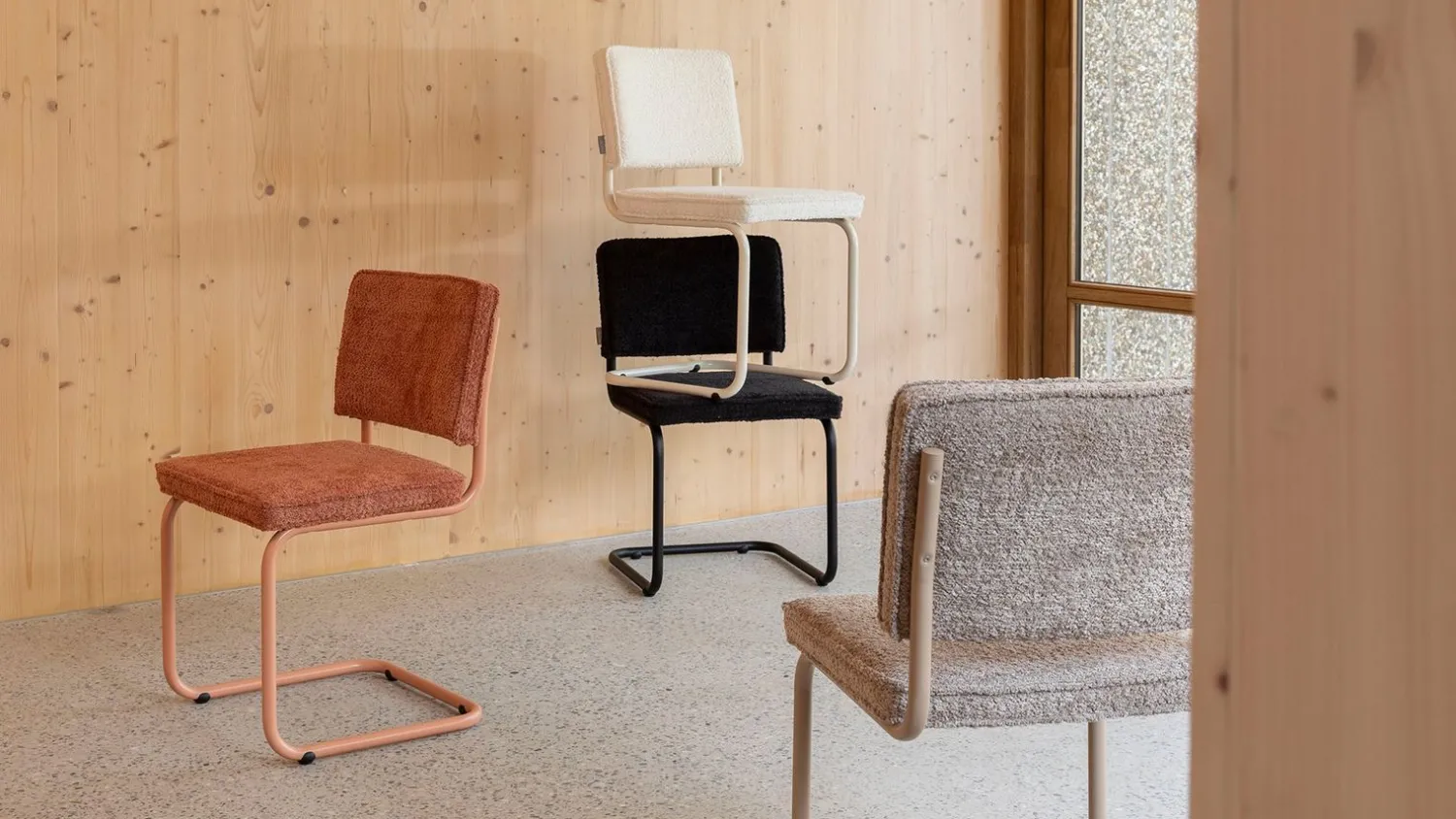 Eetkamerstoelen Zonder Armleuning-Zuiver Ridge Soft (set van 2) Eetkamerstoel Gebroken Wit