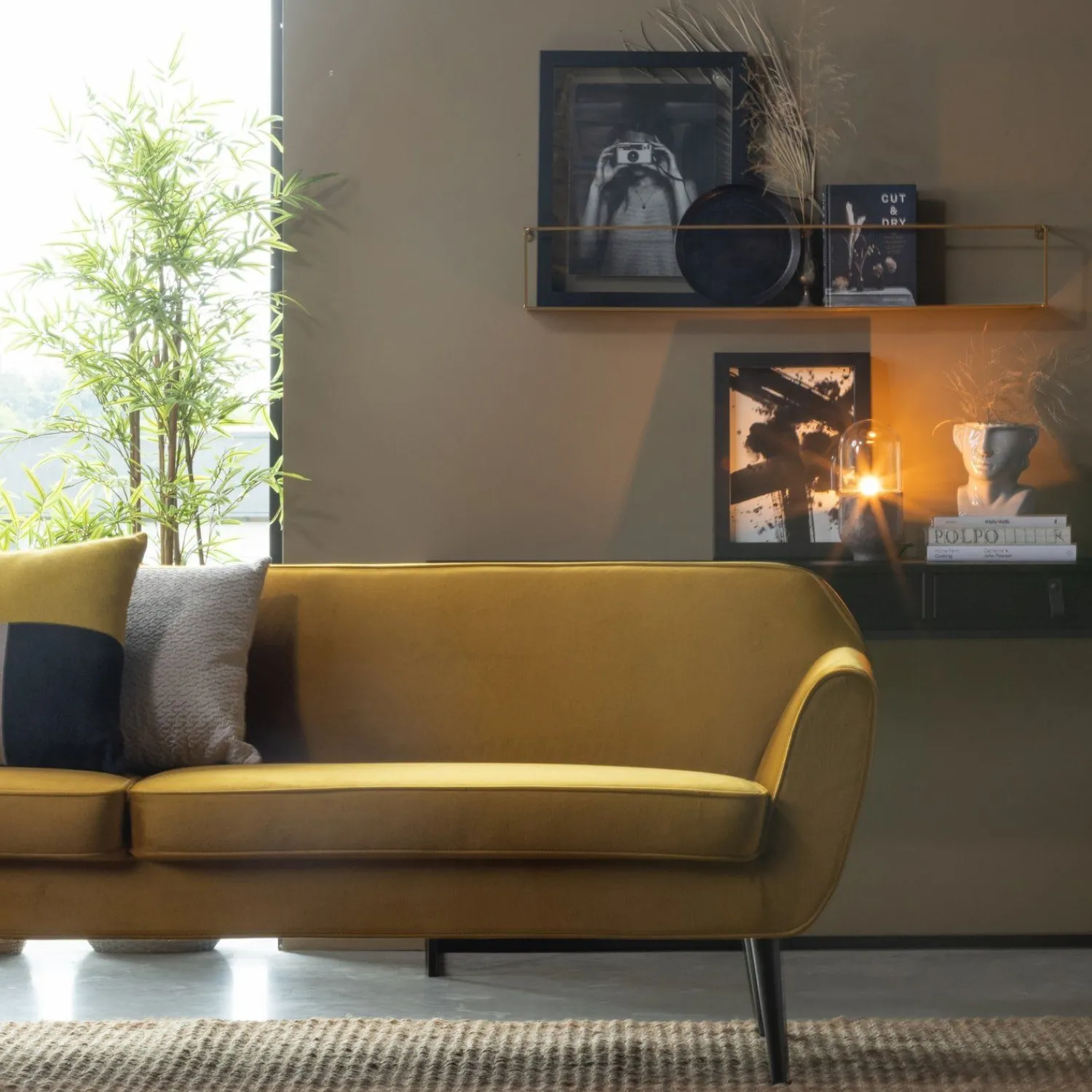 Zitbanken-WOOOD Rocco 4-Zitsbank Ochre