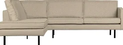 Hoekbanken-WOOOD Rodeo Bouclé Hoekbank Beige