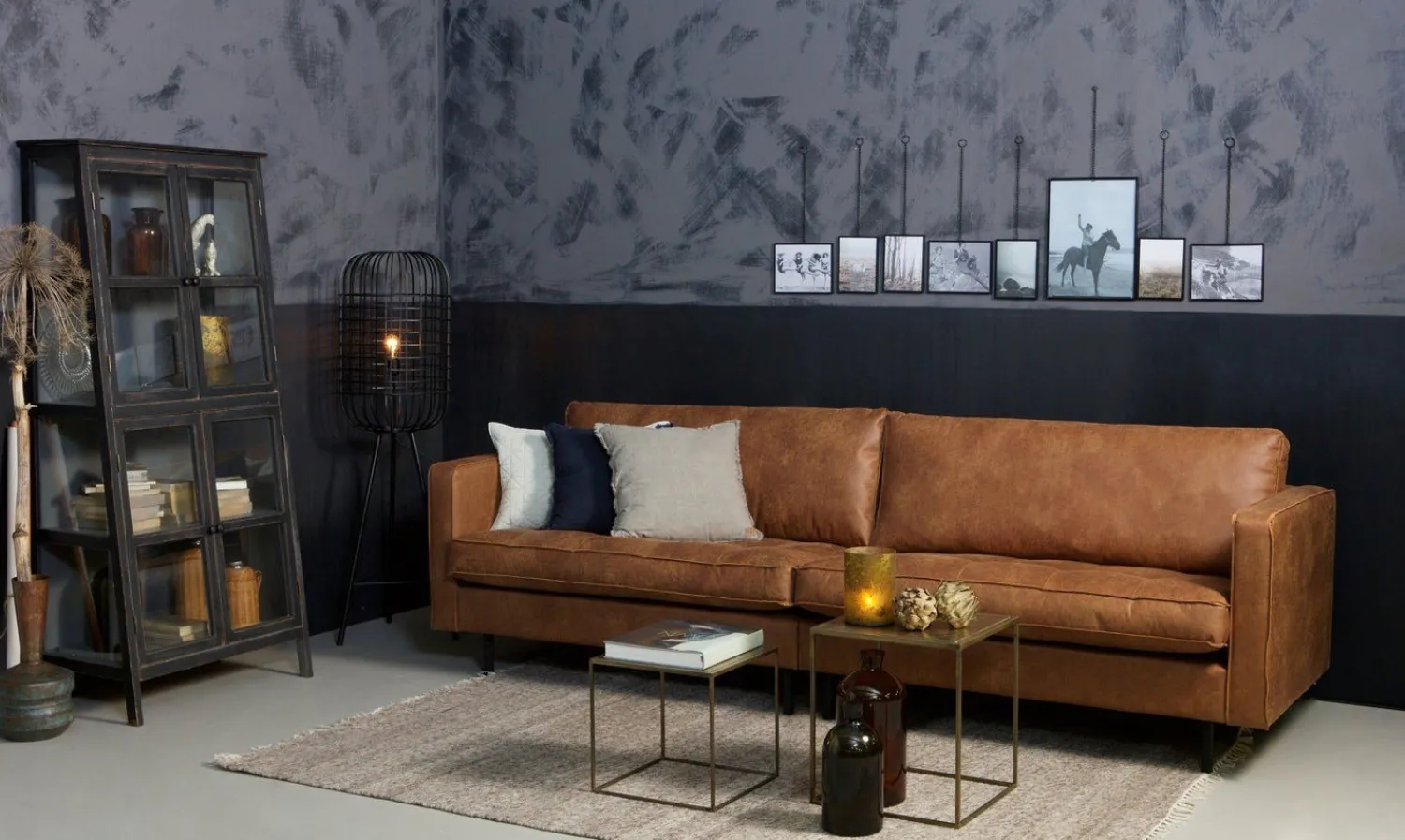 Zitbanken-WOOOD Rodeo Classic 3-Zitsbank cognac