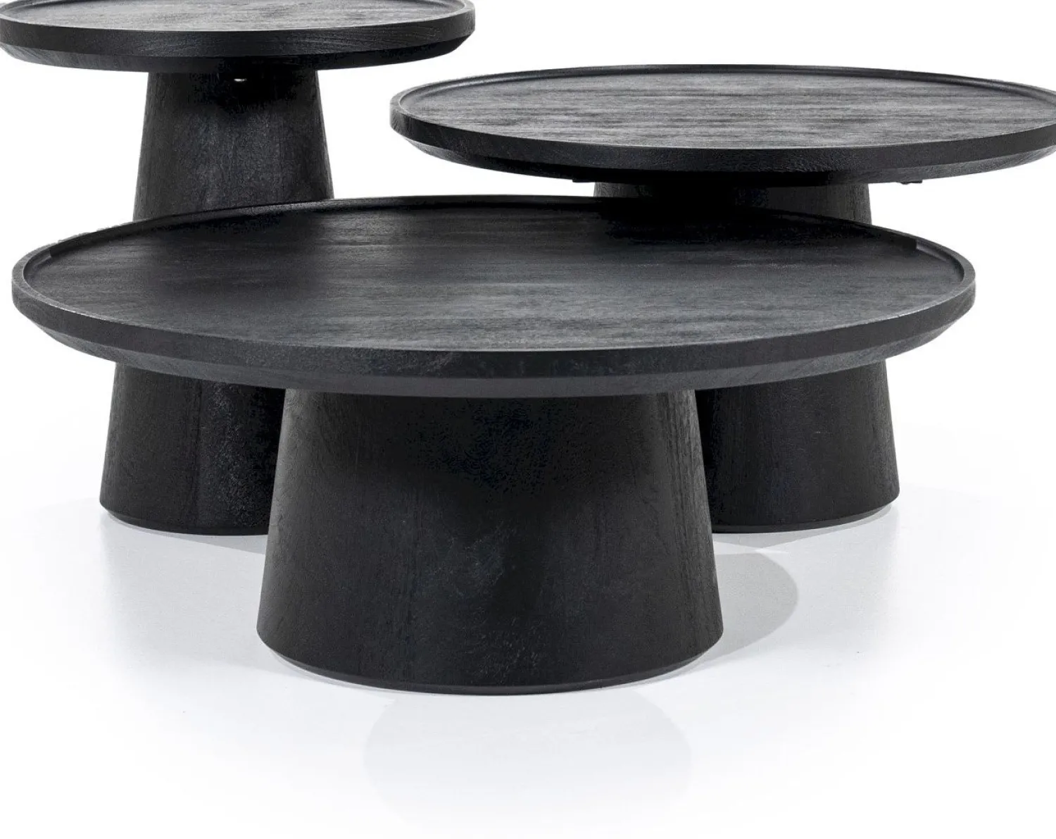 Houten Bijzettafels|Ronde Bijzettafels-Eleonora Ron Bijzettafel Zwart