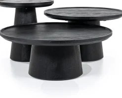 Houten Bijzettafels|Ronde Bijzettafels-Eleonora Ron Bijzettafel Zwart