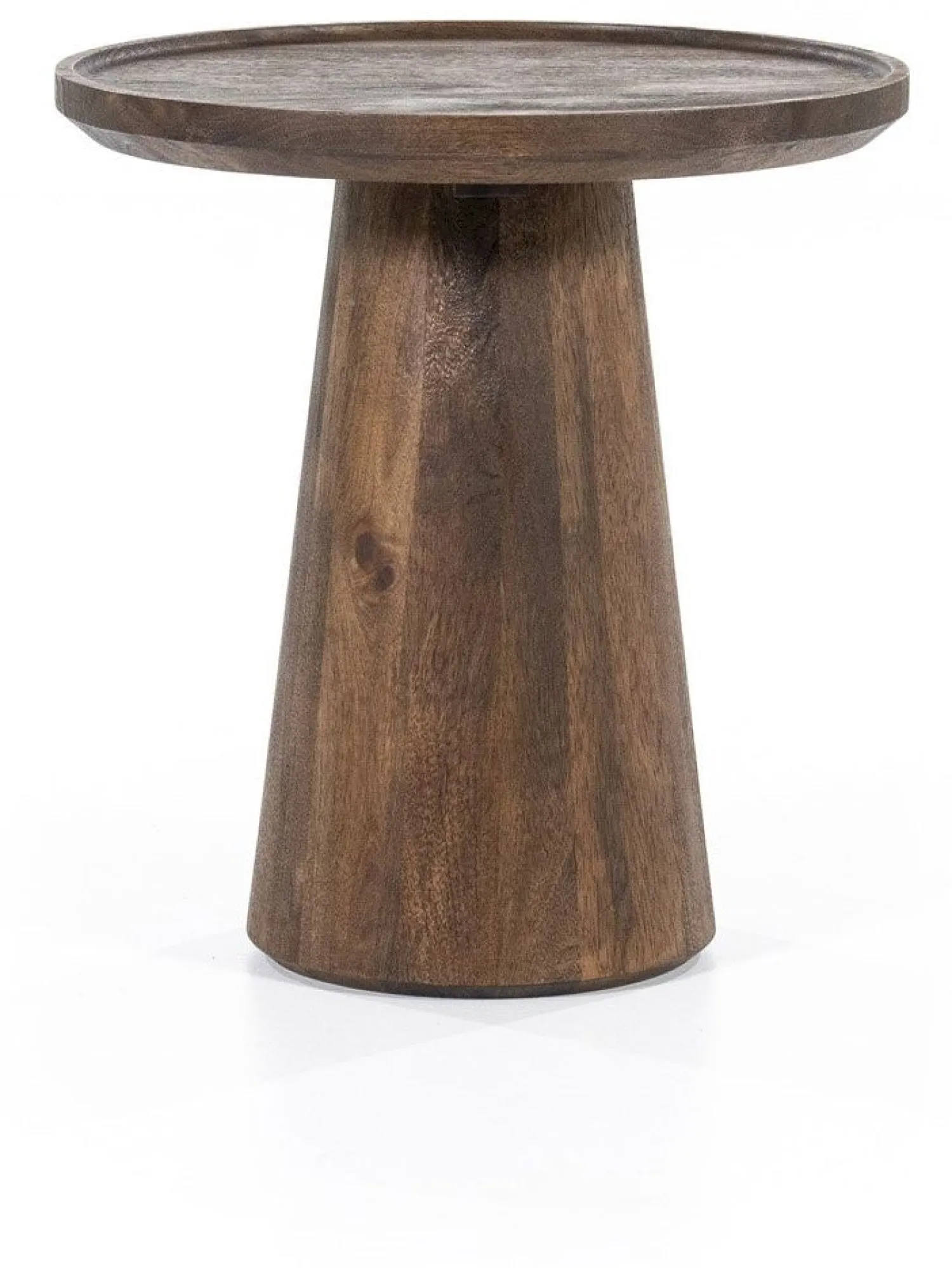 Houten Bijzettafels|Ronde Bijzettafels-Eleonora Ron Bijzettafel Bruin
