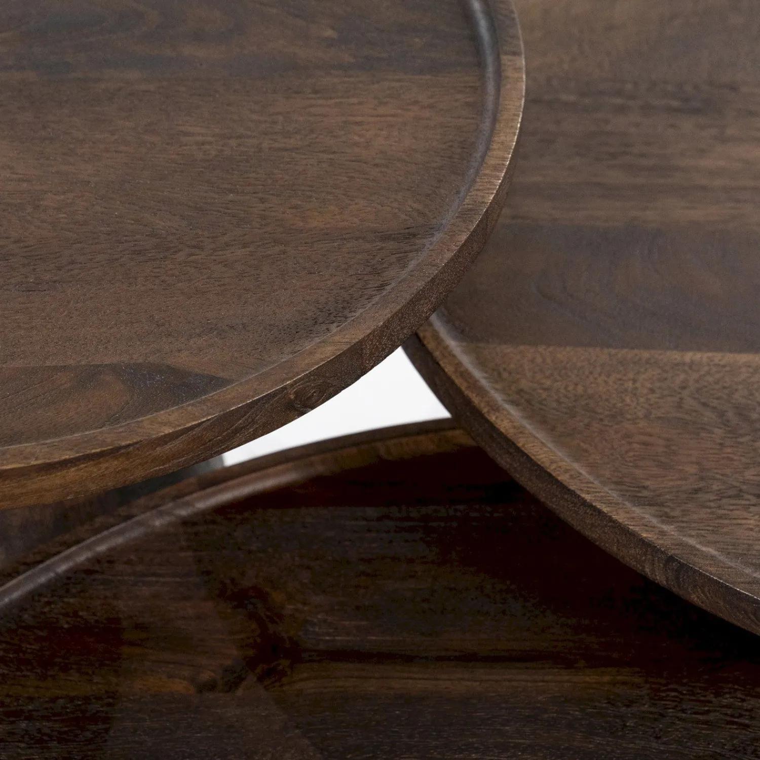 Houten Bijzettafels|Ronde Bijzettafels-Eleonora Ron Bijzettafel Bruin