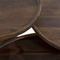 Houten Bijzettafels|Ronde Bijzettafels-Eleonora Ron Bijzettafel Bruin