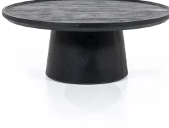 Houten Salontafels|Ronde Salontafels-Eleonora Ron M Salontafel Zwart