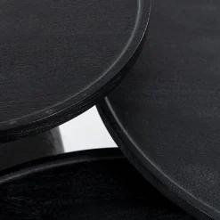 Houten Salontafels|Ronde Salontafels-Eleonora Ron M Salontafel Zwart