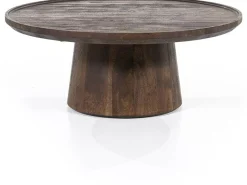 Houten Salontafels|Ronde Salontafels-Eleonora Ron M Salontafel Bruin