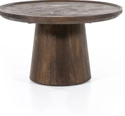 Houten Salontafels|Ronde Salontafels-Eleonora Ron S Salontafel Bruin