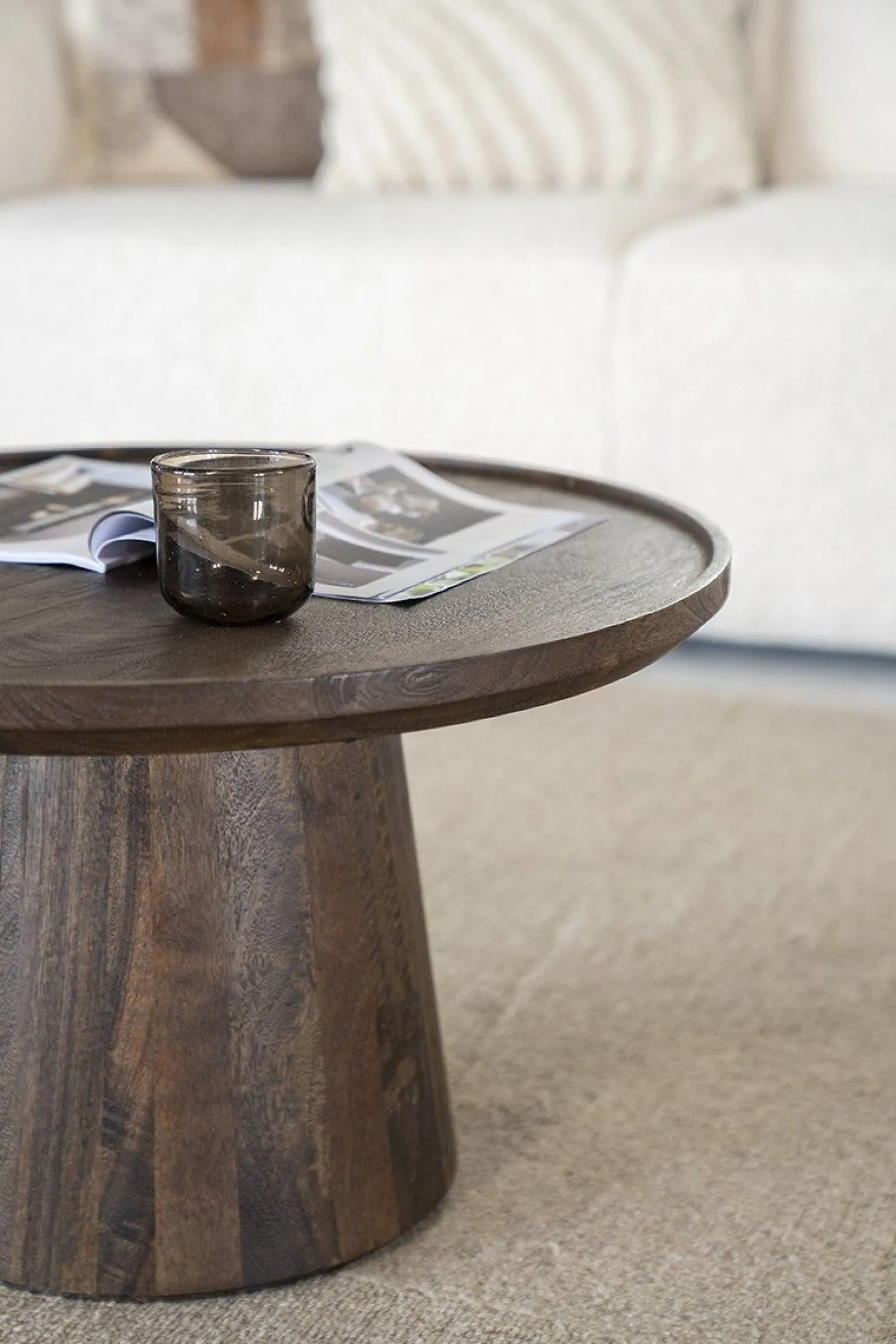 Houten Salontafels|Ronde Salontafels-Eleonora Ron S Salontafel Bruin