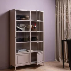Vitrinekasten-WOOOD Ronja Vitrinekast Soft Pink