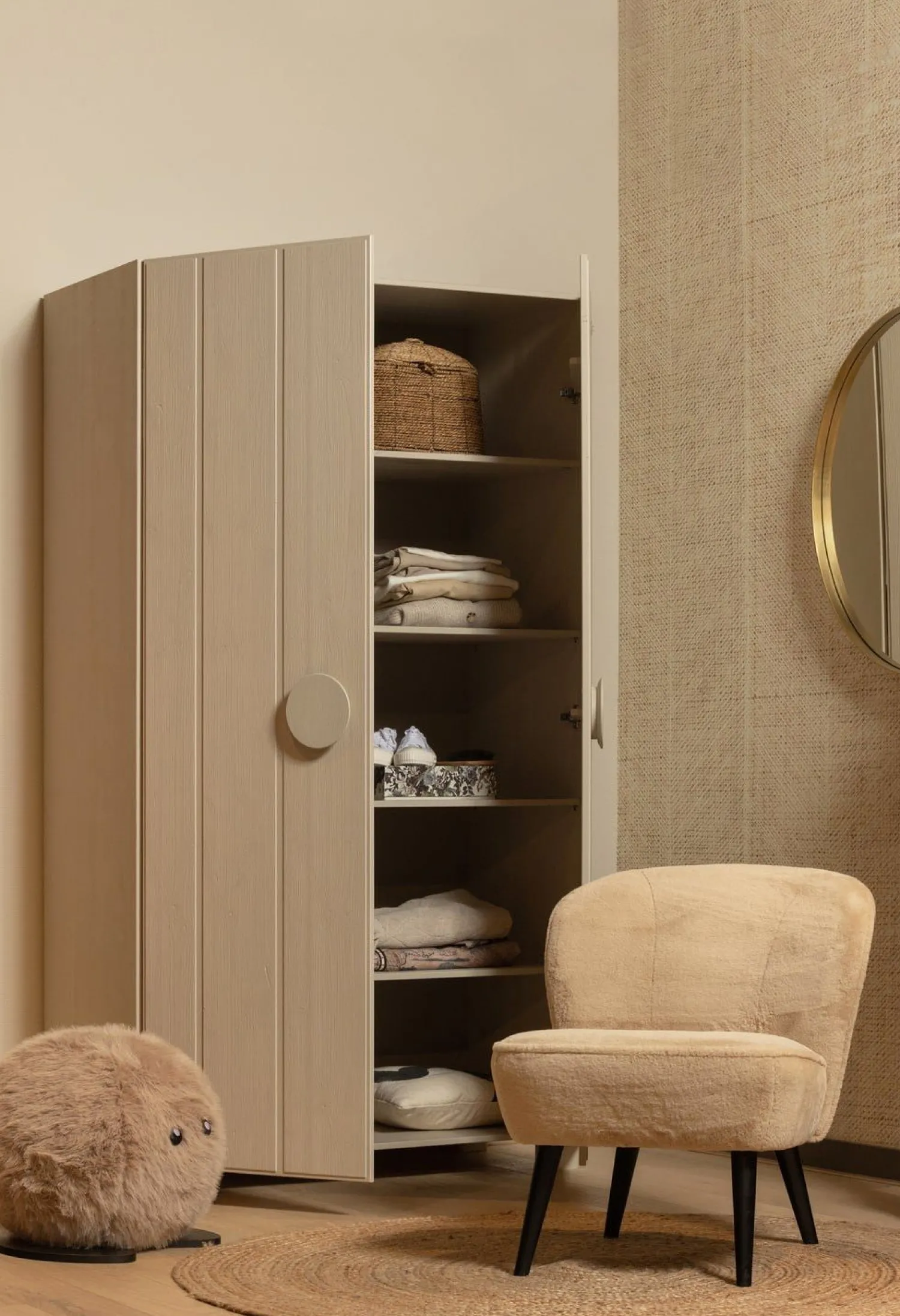 Vloerkleden|Ronde Vloerkleden-WOOOD Ross Vloerkleed Naturel