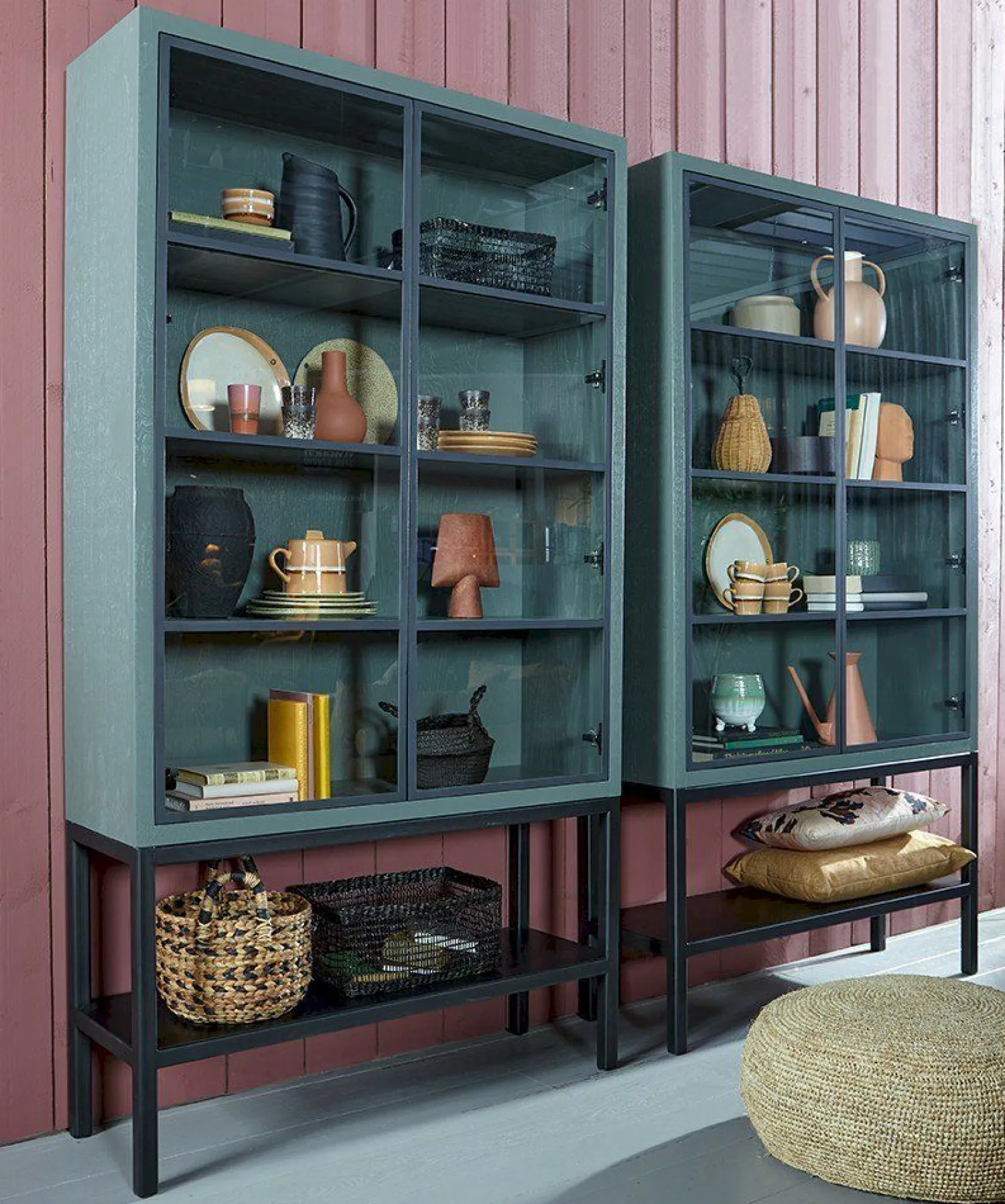 Vitrinekasten|Buffetkasten-Eijerkamp Collectie Rough Buffetkast Groen